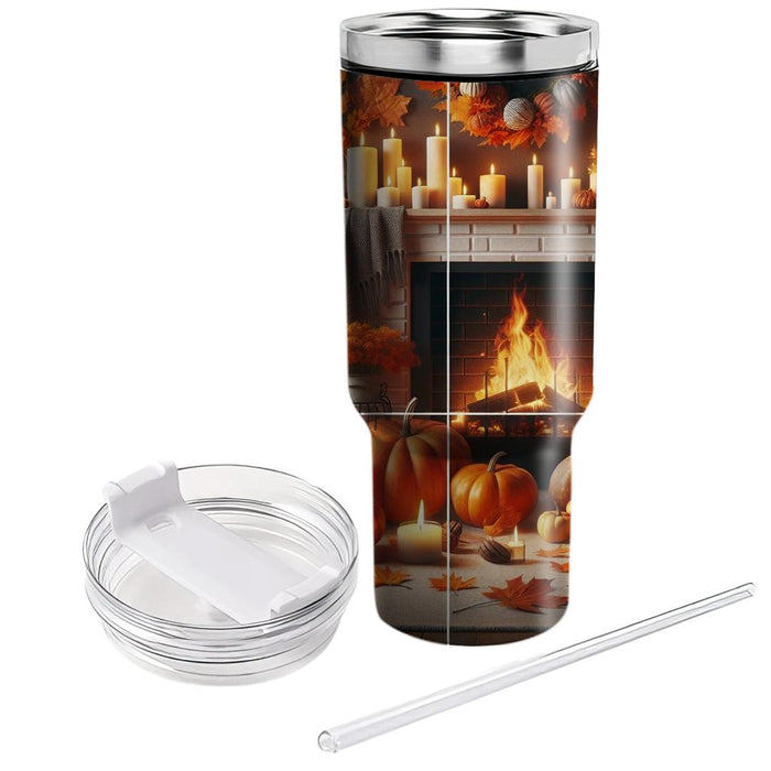 Autumn Fireside Gatherings  Tumblers With Lids