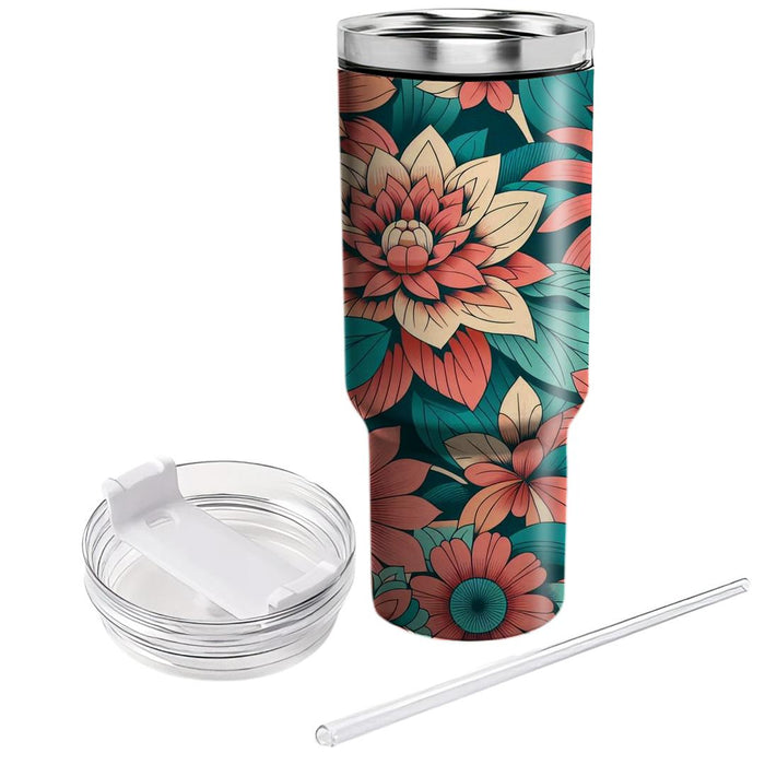 Bright Floral Retro  Personalized Tumblers