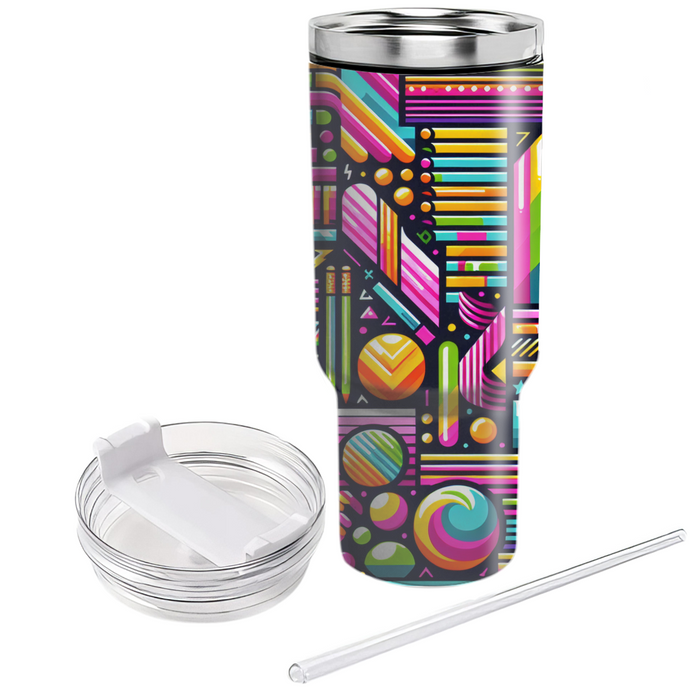 Funky 80s Stripes Personalized Tumblers