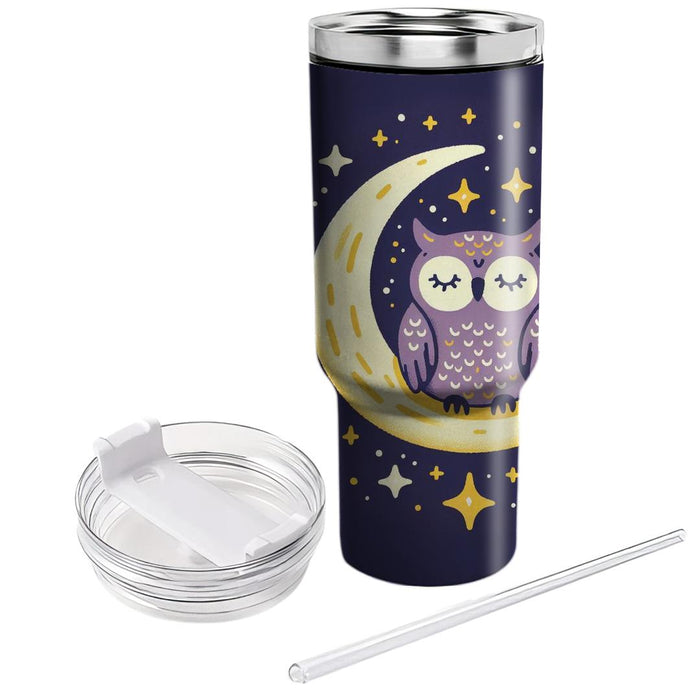 Whimsical Owl Night Sky  Personalized Tumblers