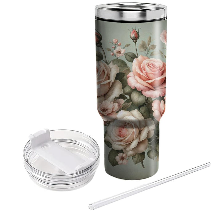 Vintage Rose Blossom  Tumbler Cups