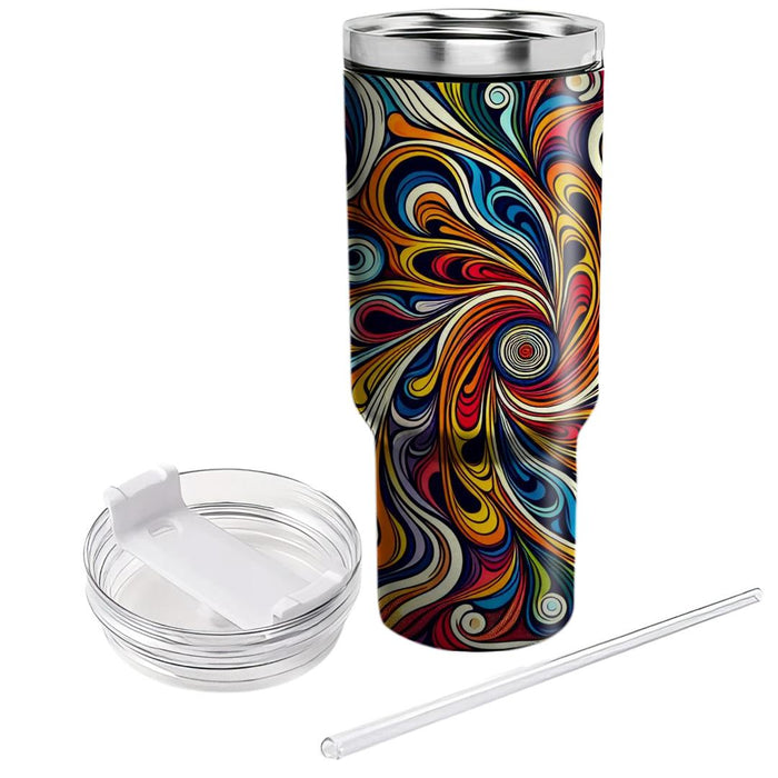 Vibrant Rainbow Tie Dye  Tumblers With Lids