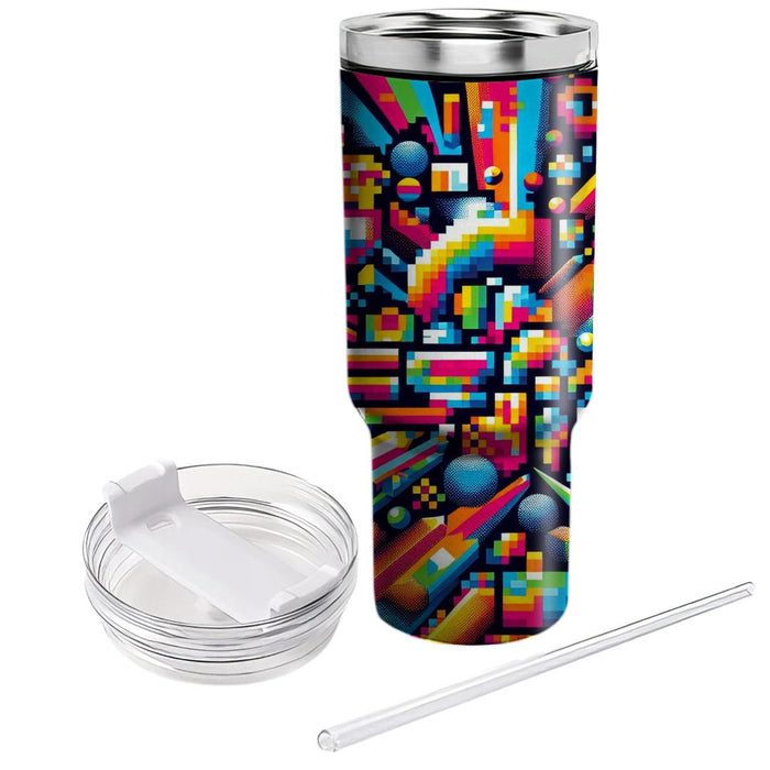 Vibrant Pixel Patterns  Custom Tumblers