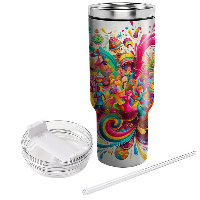 The Dance Of Joy - A Holi Festival  Custom Tumblers