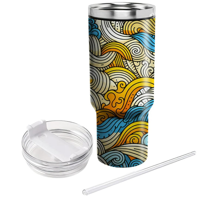 Whimsical Doodle Lines  Tumblers For Gifts