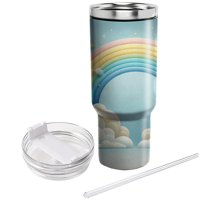 Whimsical Rainbow Clouds  Unique Tumblers