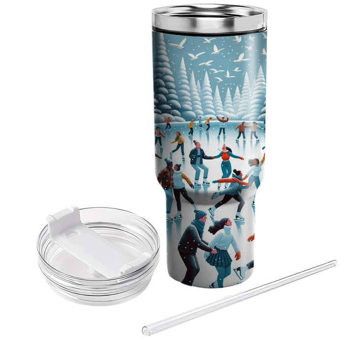 Winter Ice Skating Joy  Travel Tumblers