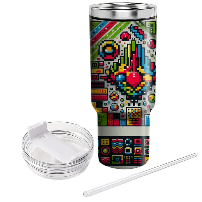 Retro Pixels  Tumbler Cups