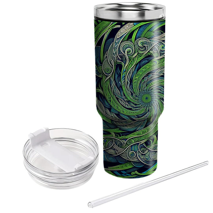 Acid Green Illusion  Travel Tumblers