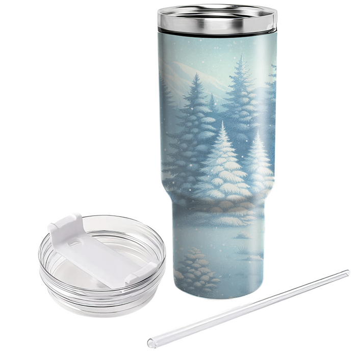 Winter Frosty Pines  Personalized Tumblers