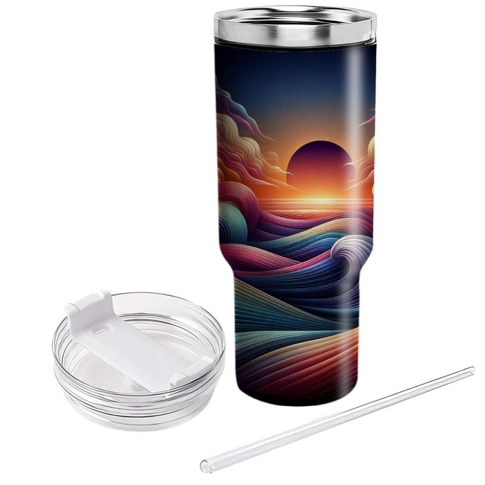 Vibrant Sunset Waves  Tumblers For Gifts