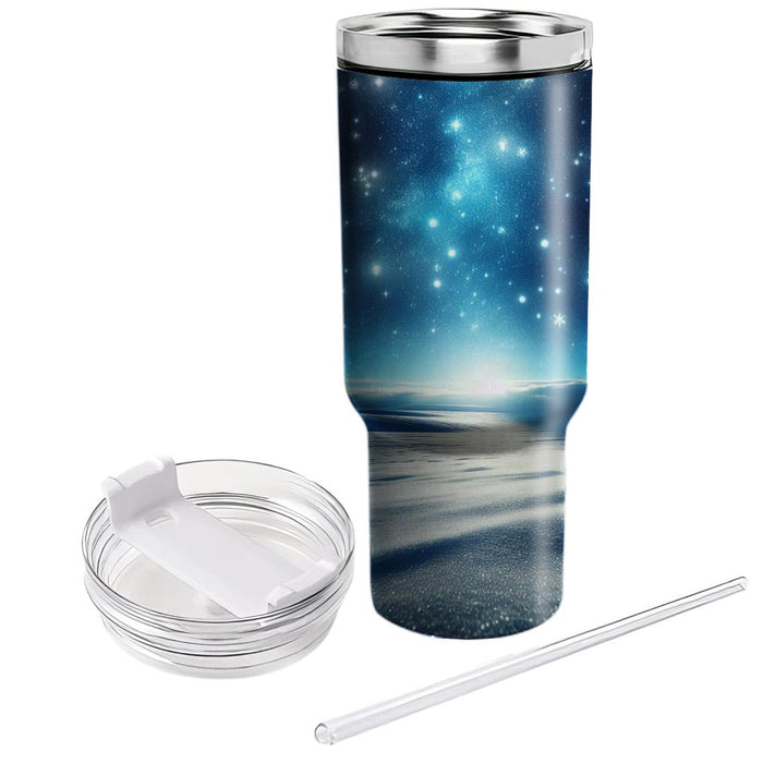 Winter's Blue Night  Travel Tumblers