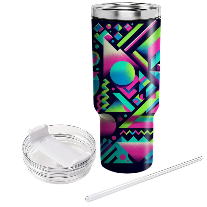 80s Geometric Fusion  Travel Tumblers