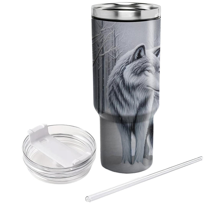 Winter Wolf Wilderness  Personalized Tumblers