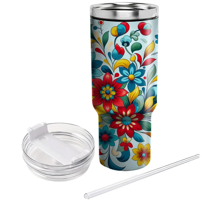 Whimsical Flower Carousel  Unique Tumblers