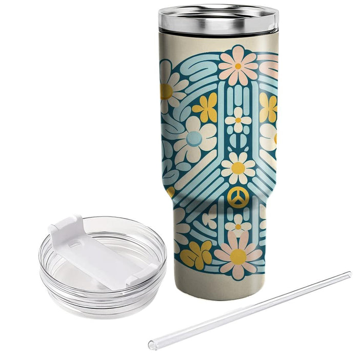 Peace And Daisies  Unique Tumblers