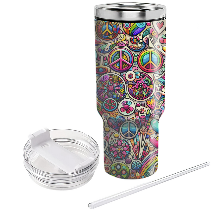 Whimsical Peace Signs  Unique Tumblers