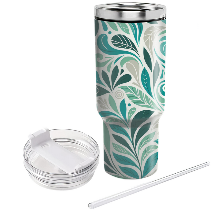 Whimsical Leafy Swirls  Unique Tumblers