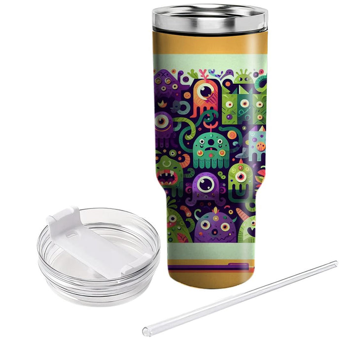 Funky Doodle Monsters  Personalized Tumblers