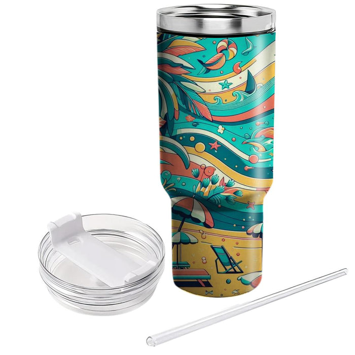 Tropical Summer Escape  Tumblers With Lids