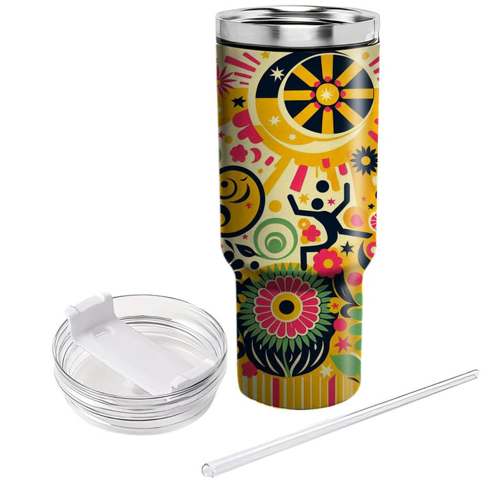 Retro Midsummer Revelry Unique Tumblers