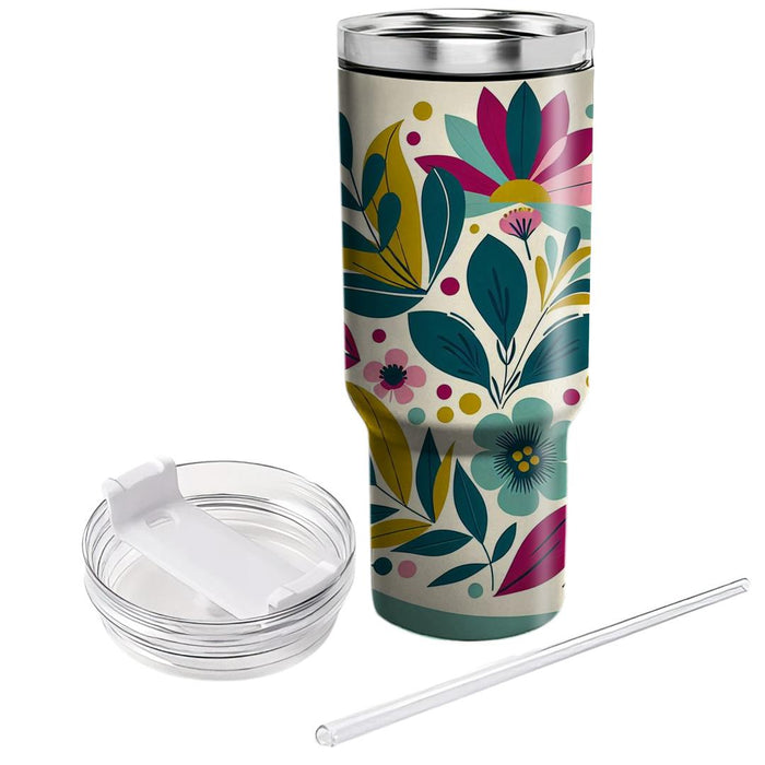 Retro Floral Fusion  Tumblers With Lids