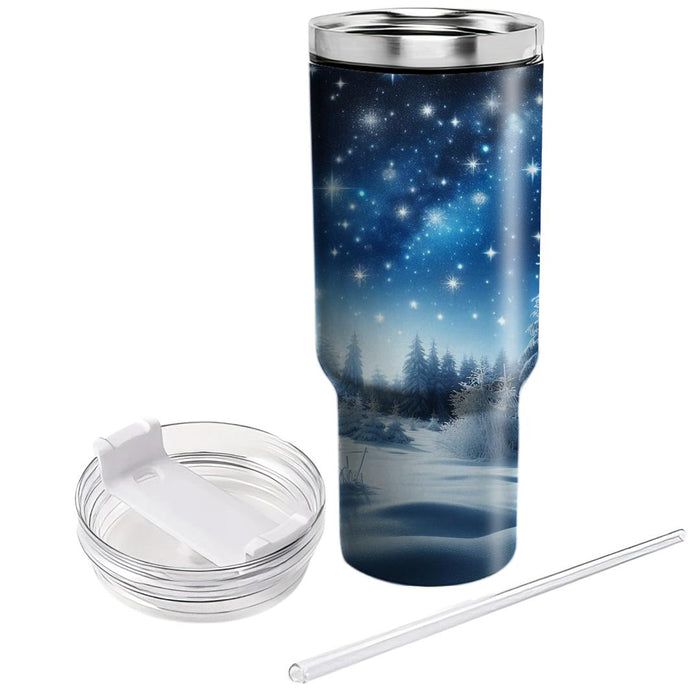 Winter's Silver Night  Travel Tumblers