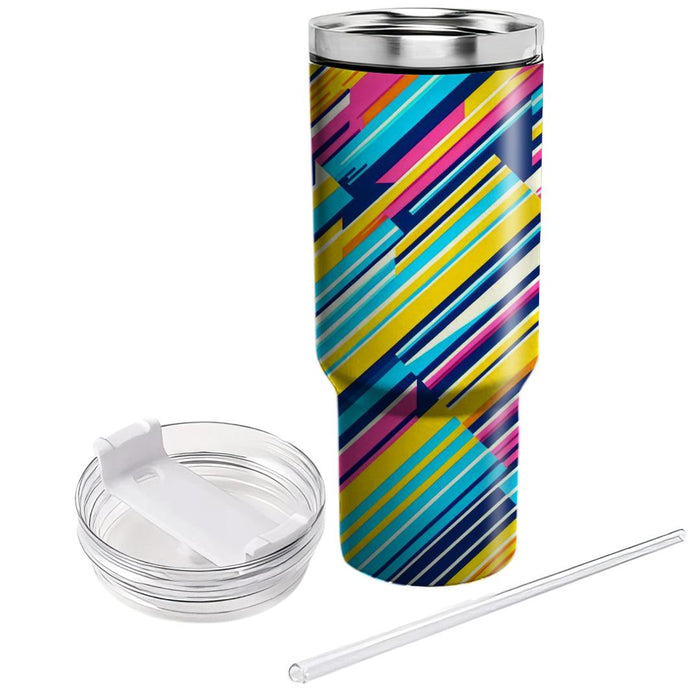 Bright Retro Stripes  Insulated Tumblers