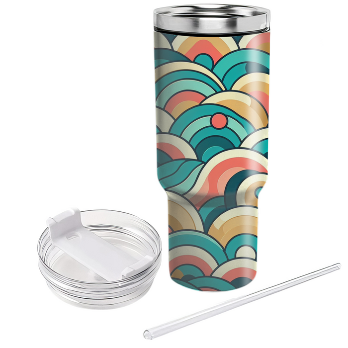 Geometric Wave Overlap Custom Tumblers