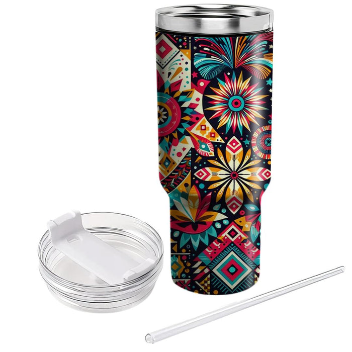 Vibrant Festival Collage  Custom Tumblers