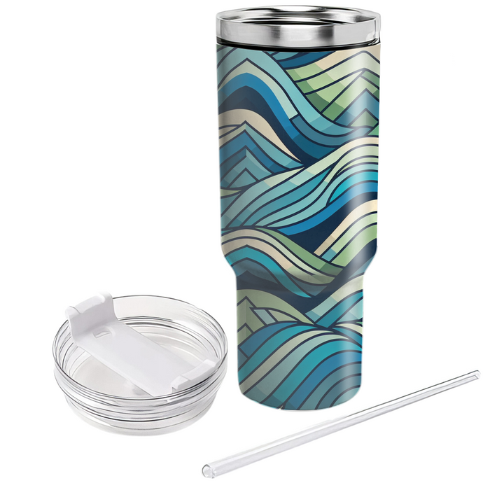 Artistic Geometric Waves  Decorative Tumblers