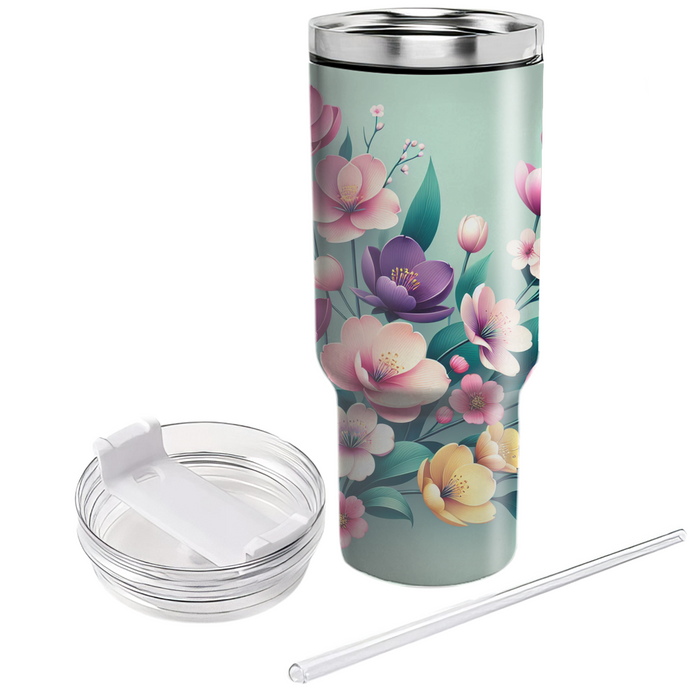 Spring Floral Medley  Personalized Tumblers