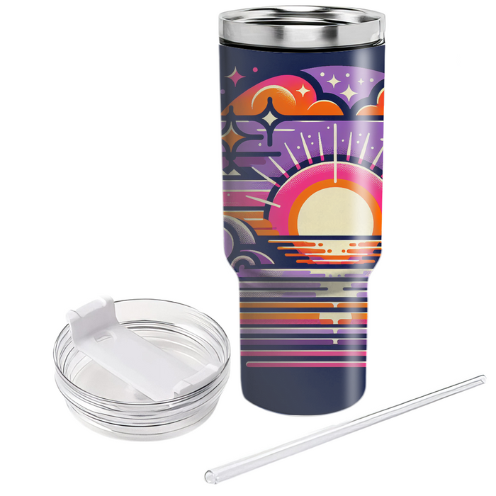 Rad Retro Sunsets Custom Tumblers