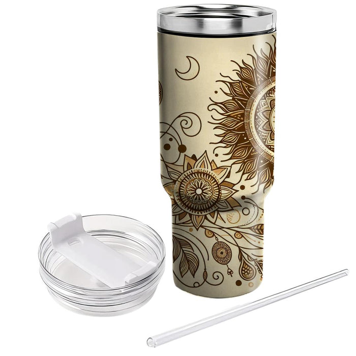 Sunshine Boho Pattern  Travel Tumblers