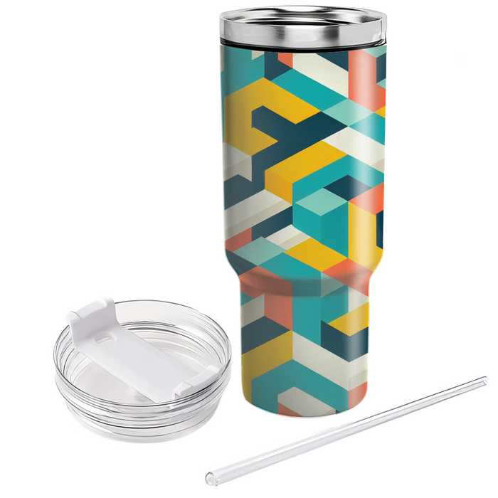 Retro Geometric Prism  Insulated Tumblers