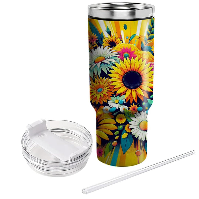 Sunny Day Flower Burst  Unique Tumblers