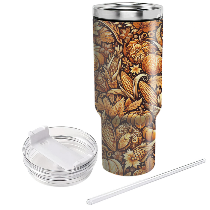 Bountiful Gratitude - Thanksgiving Feast  Custom Tumblers