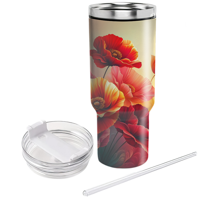 Sunset Poppy Dream  Insulated Tumblers