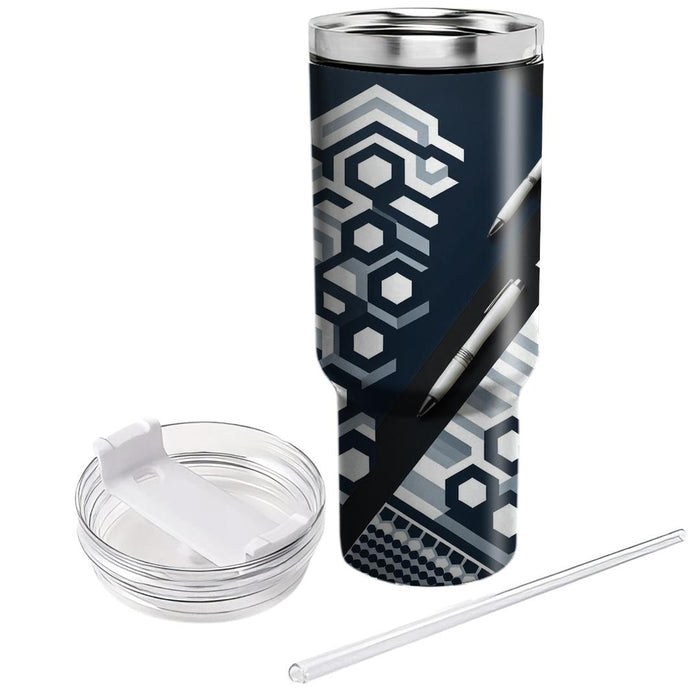 Sleek Hexagonal Stripes  Custom Tumblers