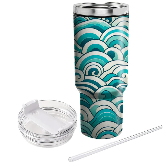 Abstract Ocean Waves  Custom Tumblers