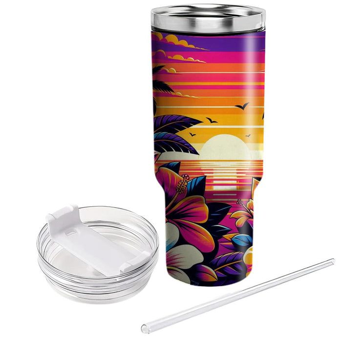 Tropical Sunset Blossom  Unique Tumblers