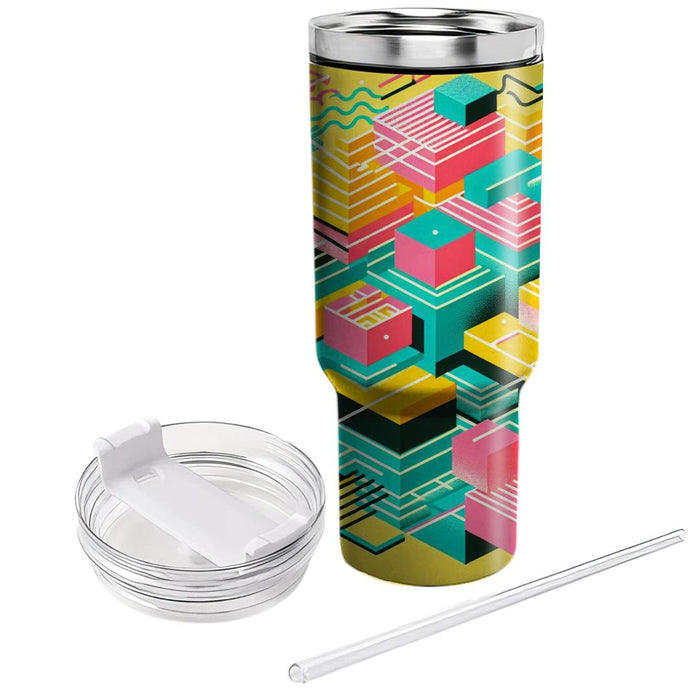 Synth Pop Abstract  Unique Tumblers