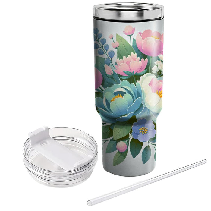 Springtime Pastel Bouquet  Unique Tumblers