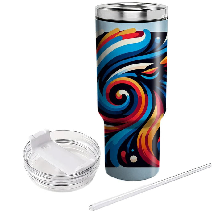 Bold Artistic Brush Swirls  Decorative Tumblers