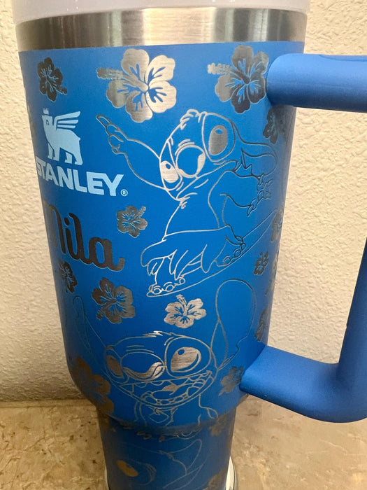 Personalized Name Tropical Design 40 Oz Insulated Tumbler With Handle