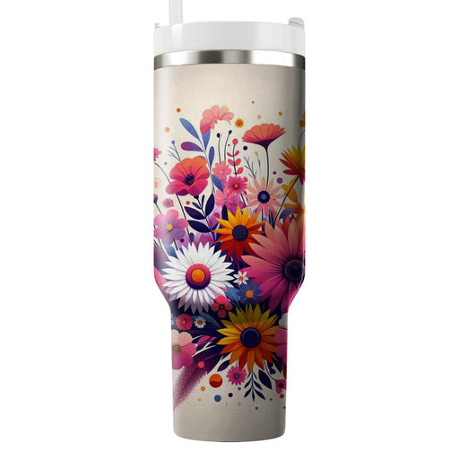 Wild Flower Explosion  Personalized Tumblers