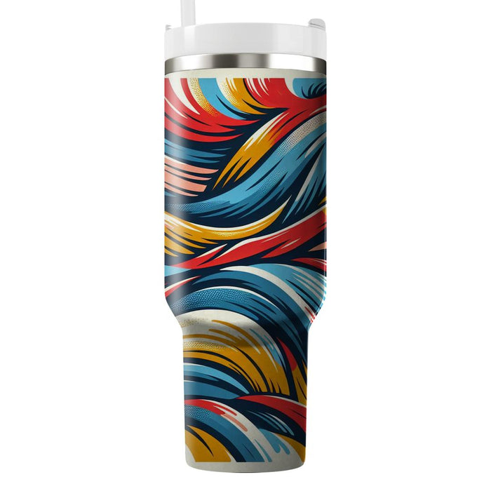 Vibrant Brush Stroke Design  Custom Tumblers