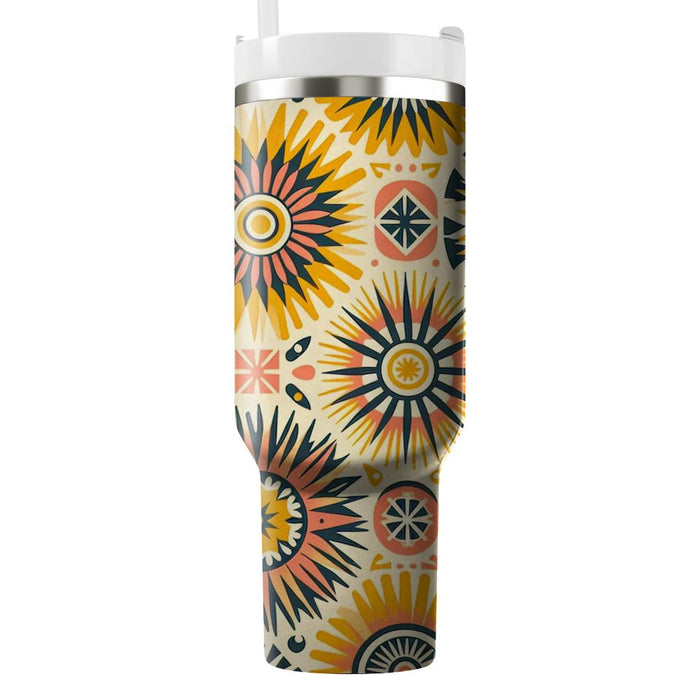 Breezy Sunburst Pattern  Tumblers With Lids