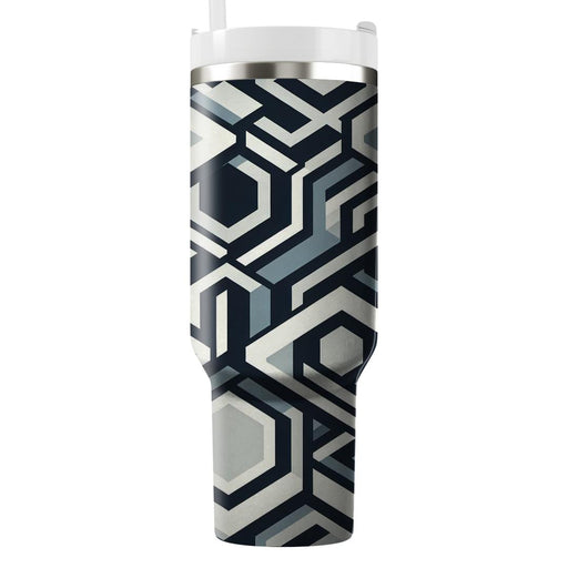 Futuristic Hexagon Matrix  Travel Tumblers