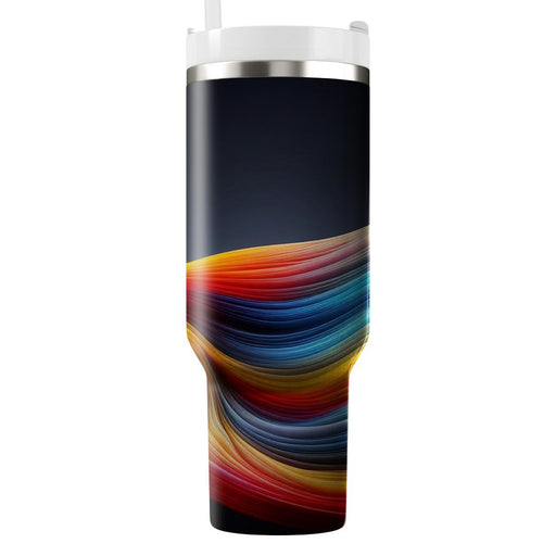 Whimsical Rainbow Waves  Tumbler Cups